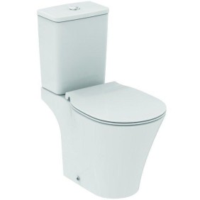 WC a terra Ideal Standard Connect Air, con serbatoio in ceramica e coperchio sottile, chiusura rallentata