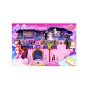 Set castello giocattolo con mobili, My Sweet Home, 3 figurine, 21 accessori, multicolore, 30 cm