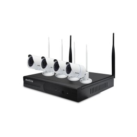 KIT Wireless 4 Telecamere IP + NVR + HDD Sorveglianza Seagate da 1TB preinstallato, Plug & Play Netis - SEK204 & NVRKIT da 1TB