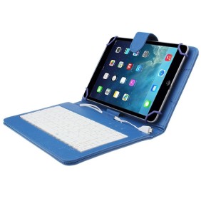 Cover per tablet da 7 pollici con tastiera micro USB modello X, blu