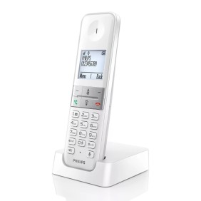 Telefono cordless DECT Philips D4701W/34, Bianco