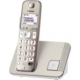 Telefono cordless, Panasonic, KX-TGE210PDN, Argento