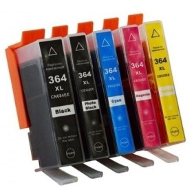 364XL Set 5 cartucce d'inchiostro compatibili HP 364XL, nero fotografico, nero, ciano, magenta, giallo