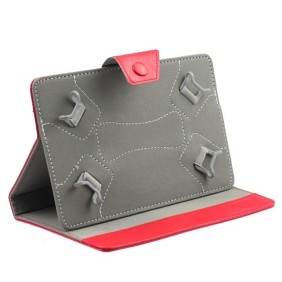 Custodia per tablet modello X da 7 pollici, rossa, tipo cartella, chiusura a 4 clip