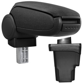 Bracciolo per auto, pro.tec, per Seat Leon III (5F), tessuto, nero - con vano portaoggetti
