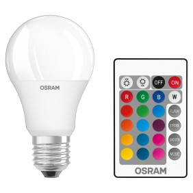 Lampadina LED Osram A60 RGB, con telecomando, E27, 9W (60W), 806 lm
