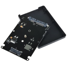 Adattatore convertitore SSD M.2 NGFF (tipo SATA) su SATA 3 2,5 pollici con alloggiamento, chiave B+M, nero