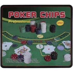Set Master Poker, 500 fiches, scatola in metallo