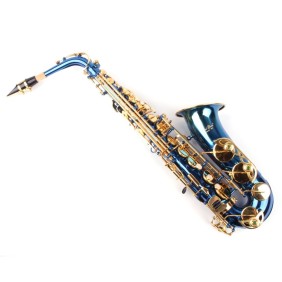 Sassofono contralto Karl Glaser ® Blue + chiavi curve dorate Sassofono Blue&Gold Neuenkirchen-Germania
