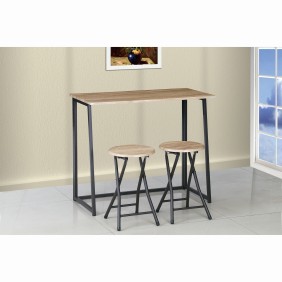 Set tavolo + 2 sedie Kring Bavaria, pieghevoli, struttura in metallo, Sonoma