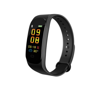 Bracciale fitness M5, Bluetooth, stile sportivo, frequenza cardiaca, monitoraggio della pressione sanguigna, orologio, contatore, impermeabile, schermo a colori da 0,96 pollici, nero