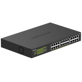 Switch NetGear GS324P, 24 x Gigabit Ethernet 10/100/1000 Mbps con 16 x POE+ 190 W, montaggio su tavolo/rack, plug-and-play, custodia in metallo