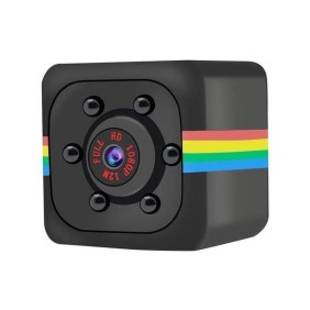 Mini telecamera in metallo SQ11 PRO con funzione foto-video, supporta memoria SD da 32 GB, uscita AV, Nero, supporto incluso, Urban Trends ®