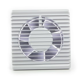 Ventilatore da bagno Airroxy, modello Planet Energy Ø 100 TS, Super Silenzioso, Timer, Bianco