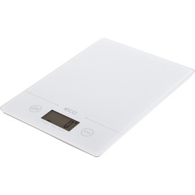 Bilancia da cucina ECG KV 117 SLIM, bianca, 5 kg, precisione 1 g, TARA, display LCD, vetro di sicurezza 3 mm