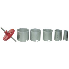 Set 5 Frese Evotools Carburo di Tungsteno per Cemento, diametro 33-53-67-73-83 mm
