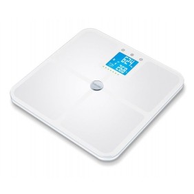 Bilancia pesapersone Bluetooth Beurer BF 950, 180 kg, 30 memorie, LCD, calcolo BMI, Quick Start, Bianco