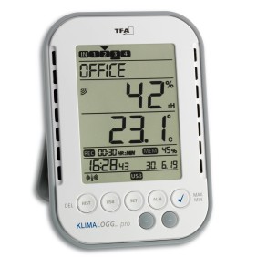 Termometro digitale TFA, registratore dati umidità, plastica, bianco