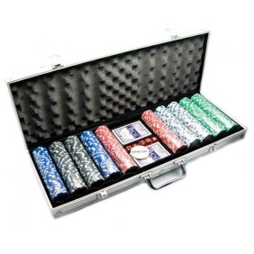 Set da poker professionale, 500 fiches, in valigetta di alluminio, ClauM
