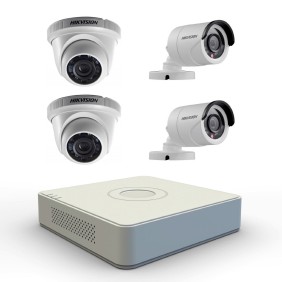 Kit di 4 telecamere di sorveglianza HikVision, Indoor/Outdoor, DVR + TurboHD