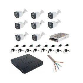 Kit di 8 telecamere di sorveglianza da esterno Full HD + DVR 8 canali + accessori