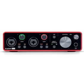 Interfaccia audio USB FOCUSRITE SCARLETT 2I2 (3RD GEN), 24 bit/192kHz, 56 dB, USB 2.0, tipo C, rosso