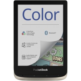 Lettore di eBook PocketBook Color, E Ink Kaleido™ a colori da 6", 16 GB+microSD, 300 dpi, Argento