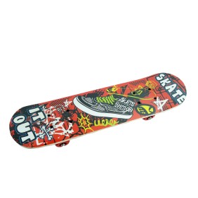 Tavola da skateboard, ruote in PVC, multicolore, fantasia colorata, 60 cm
