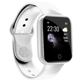Bracciale fitness / smartwatch MCT I20, Bluetooth 4.0, notifiche e chiamate ai social, SMS, monitoraggio della frequenza cardiaca e della pressione arteriosa, bianco