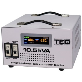 Stabilizzatore di rete massimo 10500 VA / 6000 W con servomotori, TED Electric