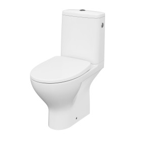 WC compatto Cersanit 674, K116-036, Clean On, scarico orizzontale, con coperchio Moduo slim in duroplast, chiusura rallentata, serbatoio 3/5 l