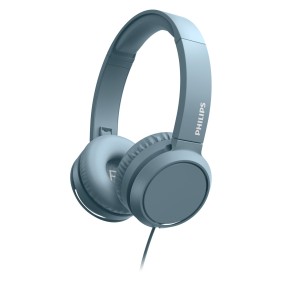 Philips Cuffie audio pieghevoli on-ear, TAH4105BL/00, con cavo, microfono, blu