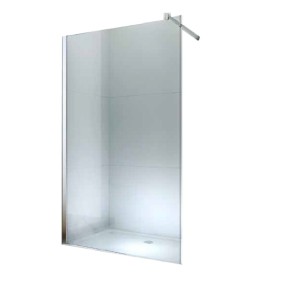 Parete doccia walk-in Optima Nobless Silver, 120x200 cm, 8 mm, vetro di sicurezza, profilo cromato