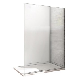 Parete doccia walk-in, 90x190, vetro di sicurezza da 8 mm, profili in alluminio lucido