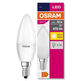 Lampadina LED Osram Classic B, E14, 4,9 W (40 W), 470 lm, luce calda (2700 K), classe energetica F