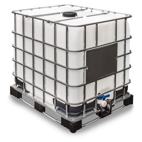 Cisterna IBC in plastica per trasporto liquidi, certificazione ONU, 1000 litri