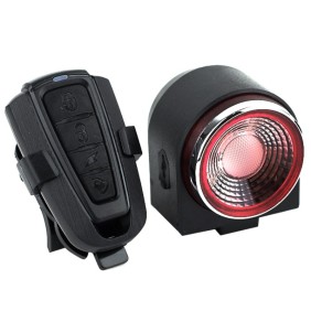 Luce stop a LED con allarme e telecomando per biciclette, 4 modalità di illuminazione, Nero