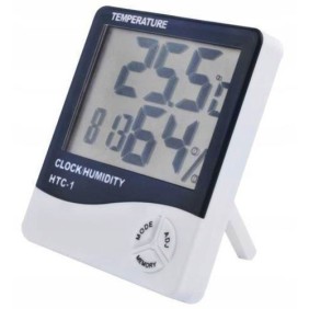 Termometro e igrometro digitale, Zola®, per ambiente, con orologio, bianco