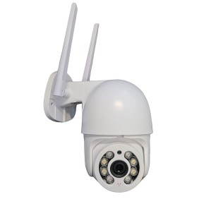 Telecamera per videosorveglianza wireless SIKS®, da esterno, rotazione a 360 gradi, modalità visione notturna, bianca