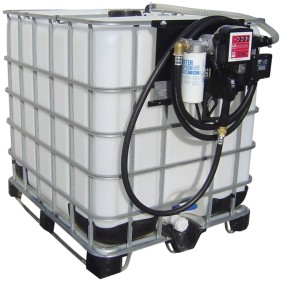 Serbatoio IBC per stoccaggio e trasporto carburante, con pompa di alimentazione 230 V/50 Hz