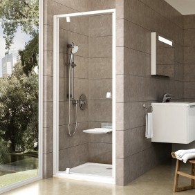 Porta doccia girevole, Ravak, Alluminio, 190 cm, Bianco