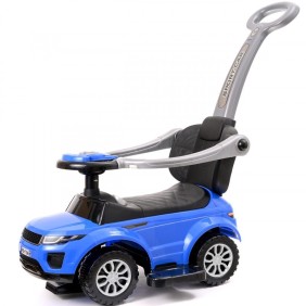 Auto per bambini, Nelik 3 in 1, plastica, peso massimo 27 kg, blu, con canzoni, maniglia di spinta per genitori