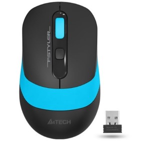 Mouse A4tech, gaming, wireless, 2.4 GHz, ottico, 2000 dpi, pulsanti/scorrimento 4/1, pulsante di selezione della velocità, Nero/Blu