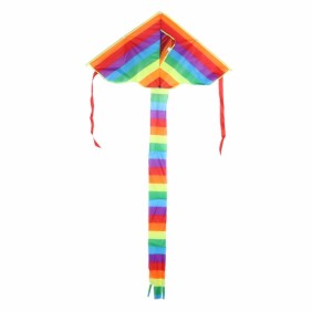 Aquilone per bambini, Zola®, a forma di triangolo, arcobaleno, 57x85 cm