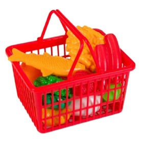 Cestino supermercato con alimenti e verdure per bambini, 18 pz, multicolore