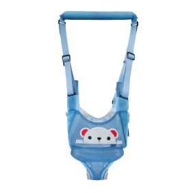 Pettorina da passeggio per bambini, removibile, traspirante, modello orsetto bianco e blu, DARO®
