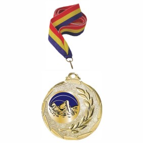Medaglia d'oro nel nuoto con cordino tricolore da 11 mm