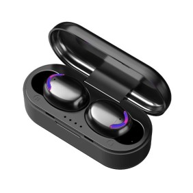 Cuffie Wireless OZ F9 Mini Bluetooth 5.1, Fino a 6 Ore di Autonomia, Resistente all'Acqua, Sensore Smart Connection, Controllo TOUCH, Cancellazione Rumore, Attivazione Vocale SIRI, Suono 9D HD, Nero