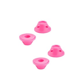 Set di 4 bigodini SiliconeCurls, in silicone, facili da usare, 5x4 cm, rosa, Doty