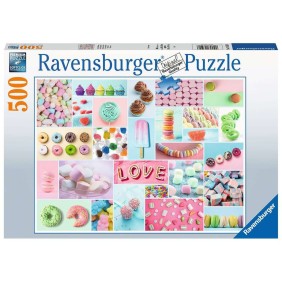 Puzzle Ravensburger - Collage con dolci, 500 pezzi